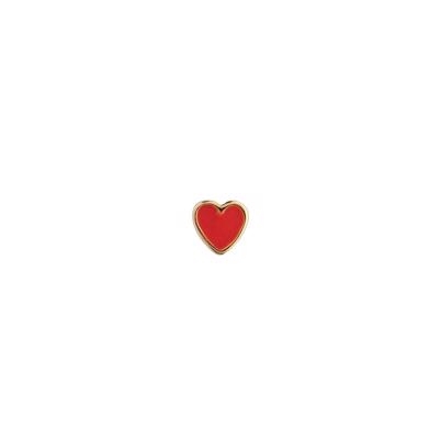 Stine A Petit Love Heart Ørering Red Coral Gold