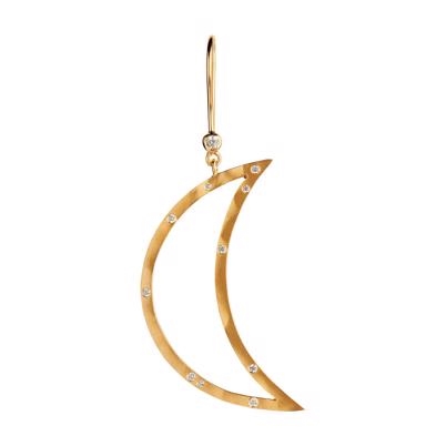 Stine A Big Bella Moon With Stones Ørering Gold