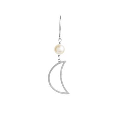 Stine A Bella Moon Ørering With Pearl Silver