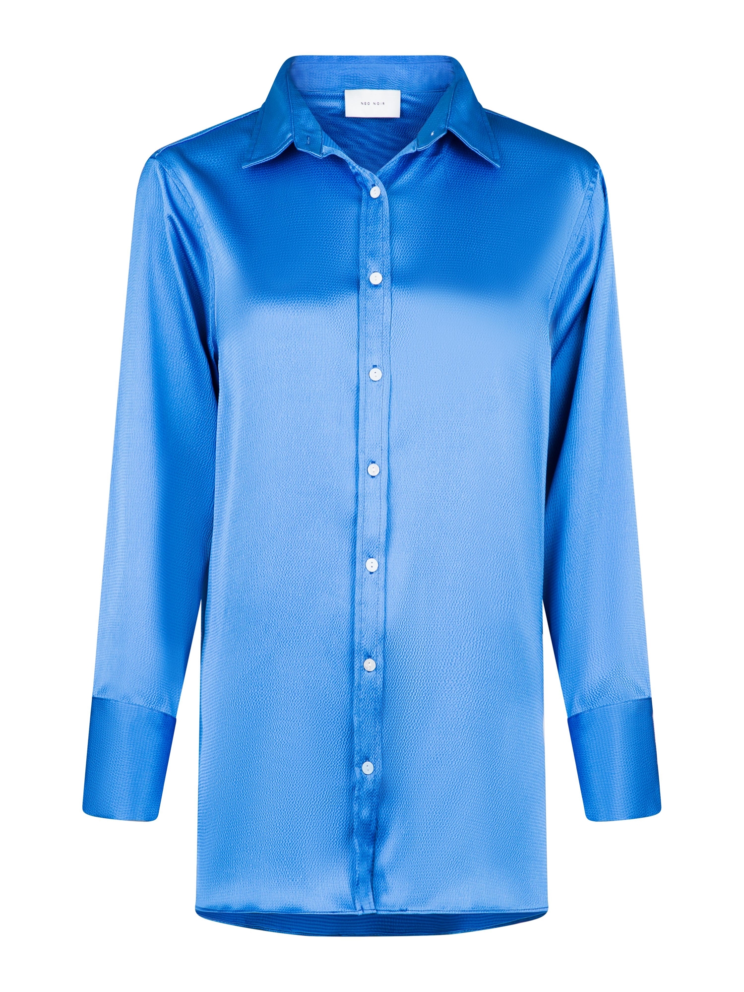 Margit Satin Skjorte Blue - Shop Neo Nyheder