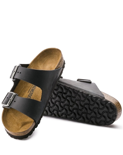 Arizona Oiled Leather Sandal - Black - Birkenstock