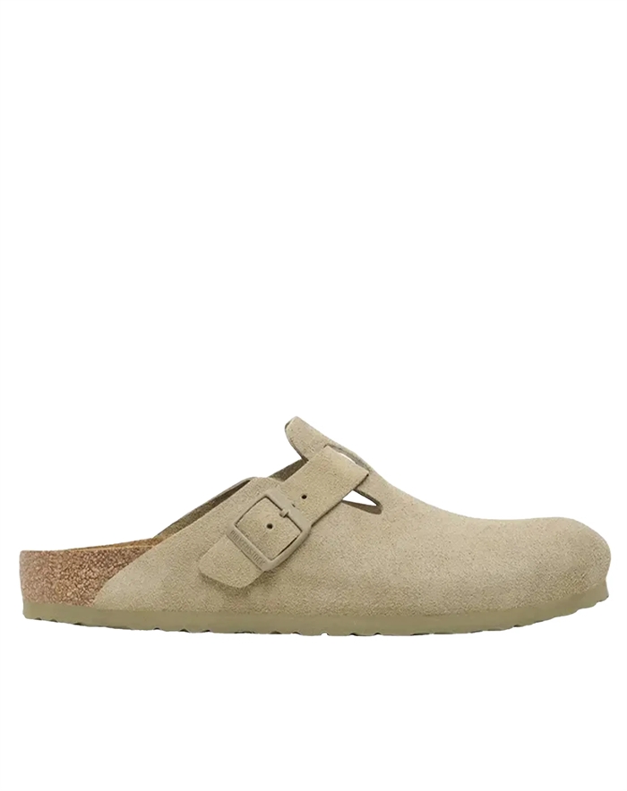 Boston Suede Leather Sandal - Faded Khaki - Birkenstock