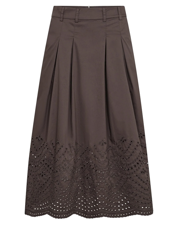 Co\' Couture - PoppyCC Pleat Scallop Nederdel - Dark Brown