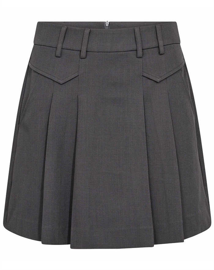 Co\'Couture - LunaCC Pocket Pleat Mini Nederdel - Dark Grey