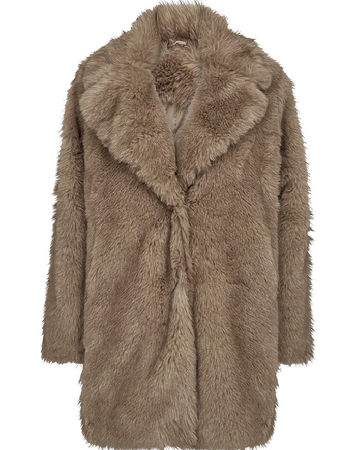 Depeche - Celine DE Long Fur Jakke - Sand