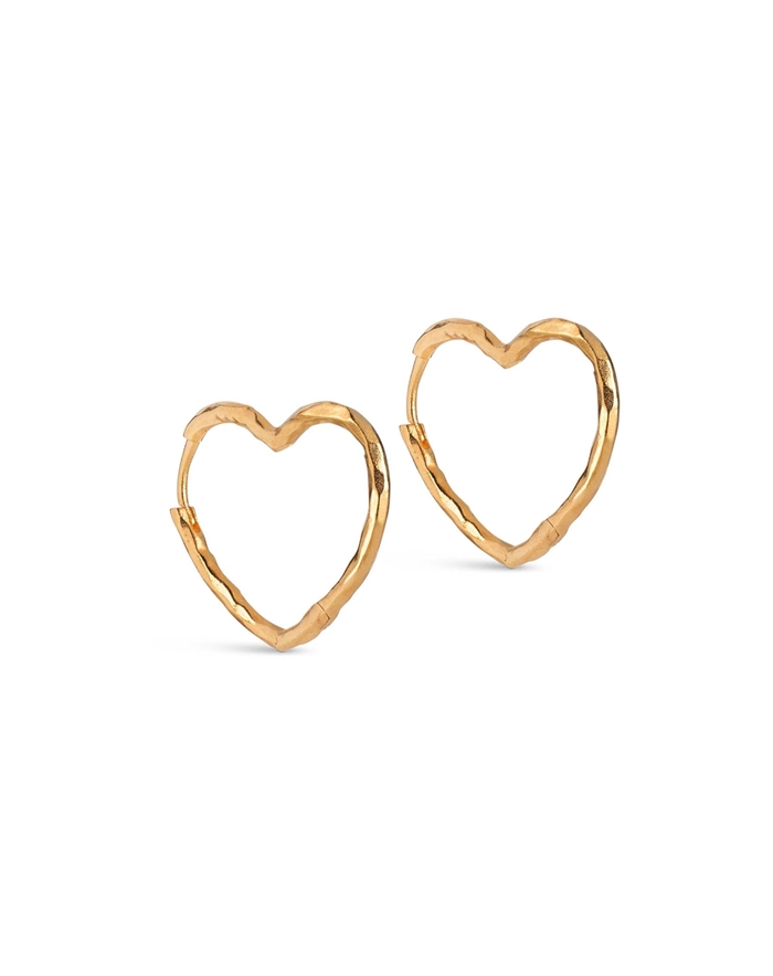 Enamel Copenhagen - Organic Heart Medium Hoops - Guldfarvet