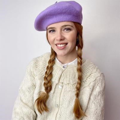 Sui Ava Flora Baret Hat Purple shop her