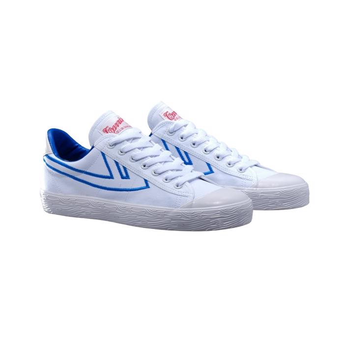 Warrior Shanghai WB-1 Sneakers White Blue Embroidery