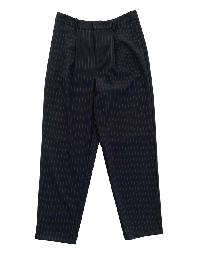 Withblack - Valentina WBL Striped Bukser - Midnight Blue Pinstripe