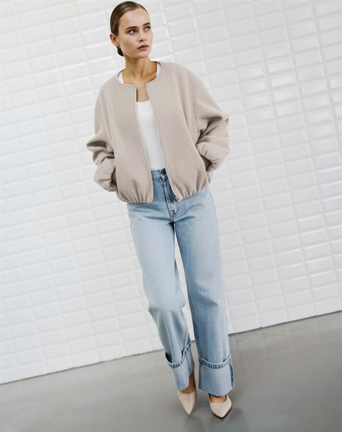 Withblack - WBLKennedy Bomber Jakke - Taupe Melange
