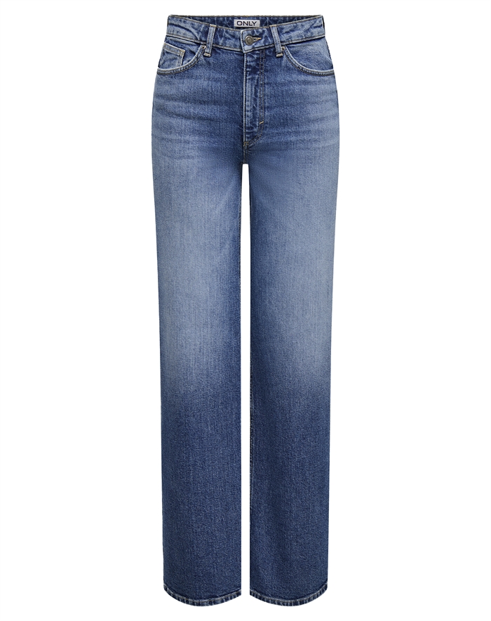 Only - ONLJuicy HW Wide DOT330 Jeans - Dark Blue Denim
