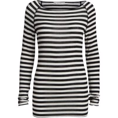 Gai Lisva Amalie Medium Stripe Bluse Off White Black
