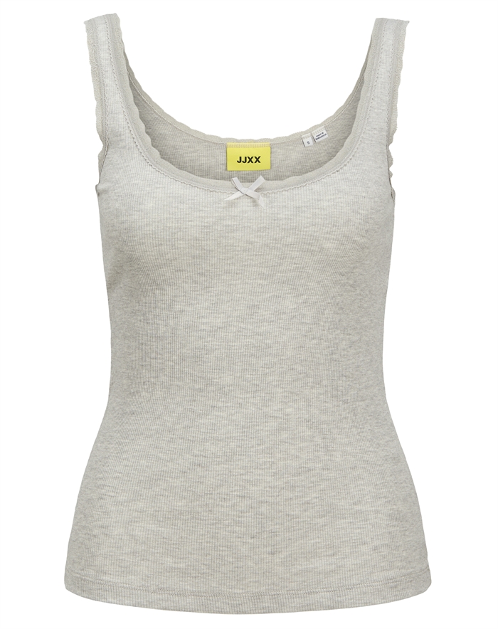 JJXX - JXFame STR SL Lace Top - Light Grey Melange