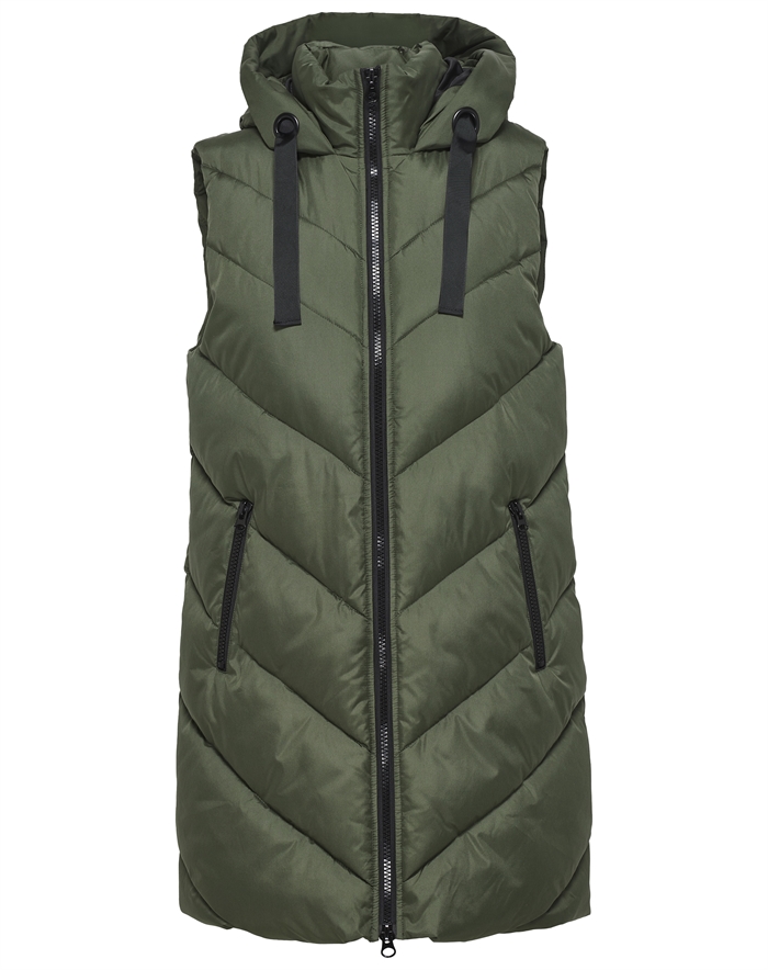 JDY - JDYSkylar Life Hood Vest - Forest Night