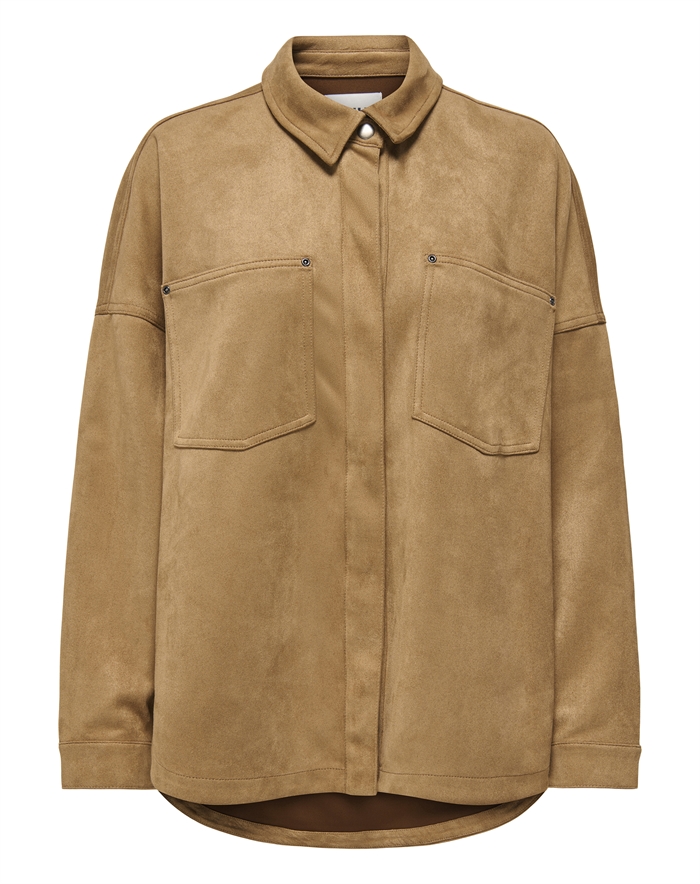 Only - ONLJanine - Stina Faux Suede Jakke - Toasted Coconut