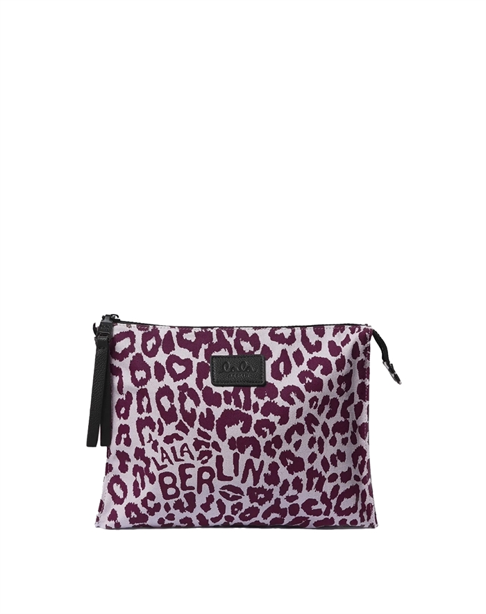 Lala Berlin - Pili Canvas Toilettaske - Burgundy Leo
