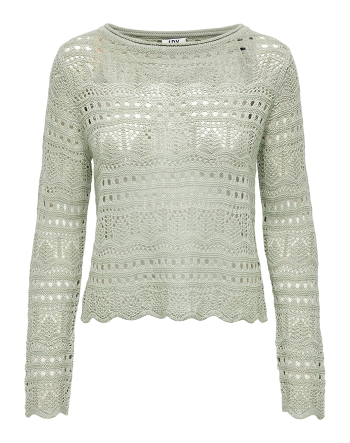 JDY - JDYSun Lay Boatneck Pullover Strik - Desert Sage
