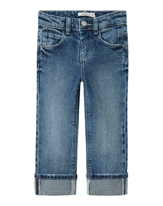 NMRose Straight Fold Jeans - Medium Blue Denim 