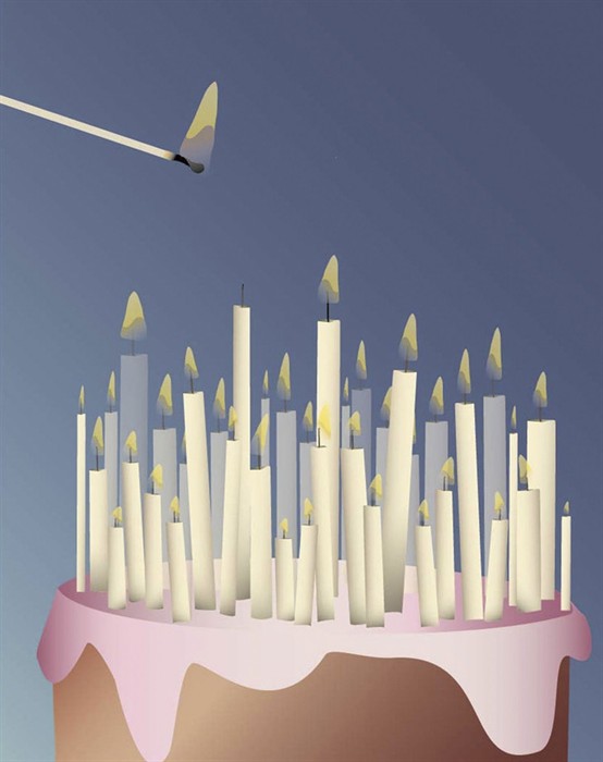 Minikort - Cake With Candles