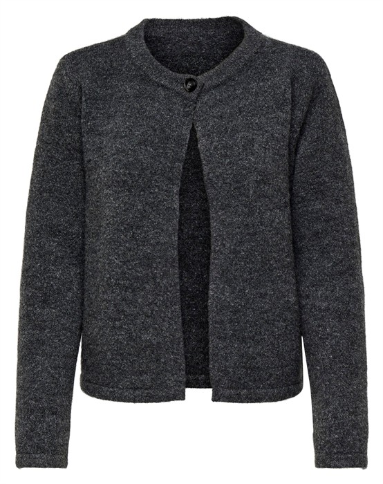 OnlAltos Life One Button Cardigan - Dark Grey Melange