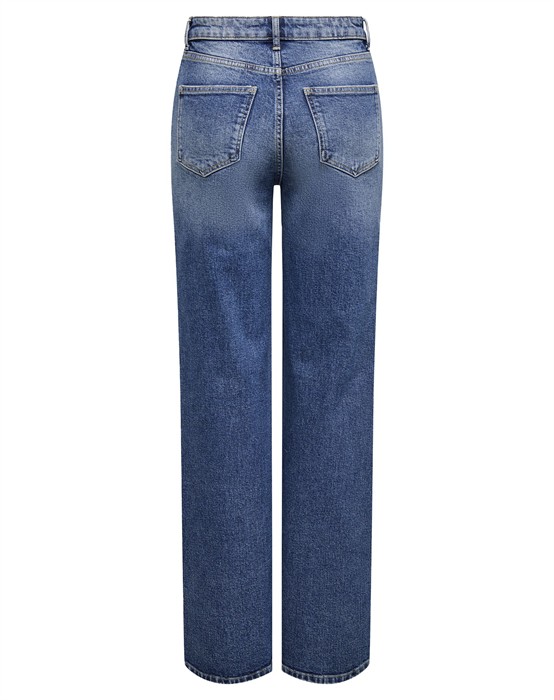 Only - ONLJuicy HW Wide DOT330 Jeans - Dark Blue Denim