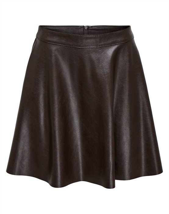 OnlUna Faux Leather Flared Nederdel