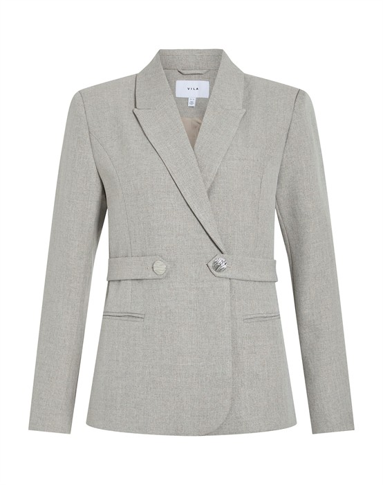 ViVilla Belted Blazer - Grey Melange 