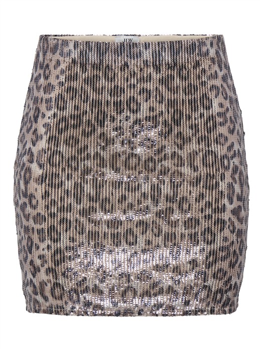 JDYLeona Sequins Mini Nederdel - Brown Rice/Leopard