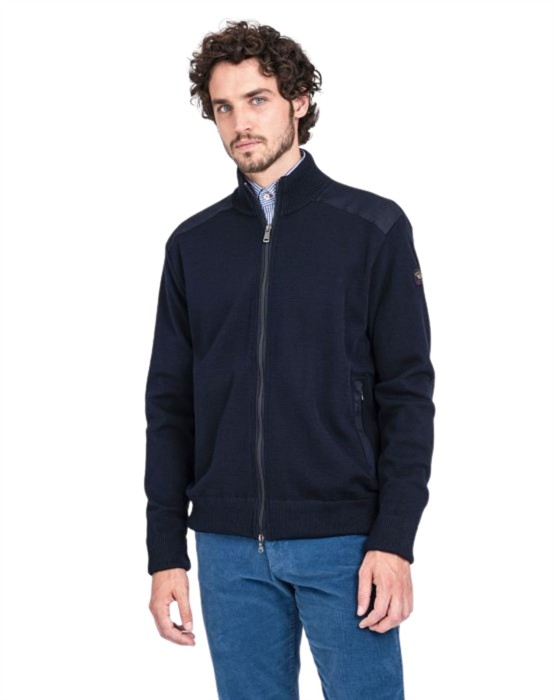 Full Zip Iconic Badge Knit Cardigan