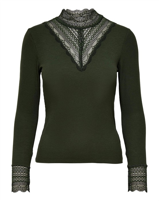 Tilde High Neck Lace Bluse 