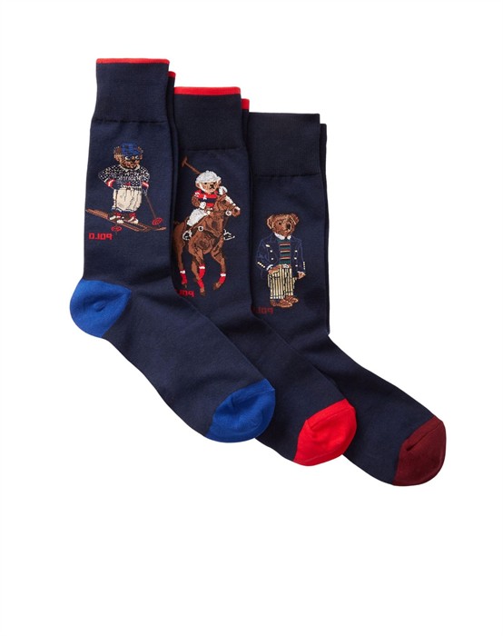 Signature Pony Crew 3-Pak Strømper - Navy