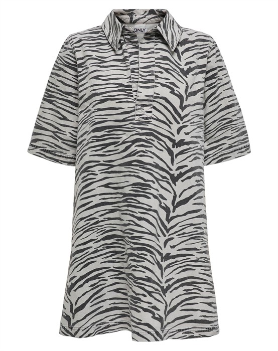 Gry Zebra Denim Kjole