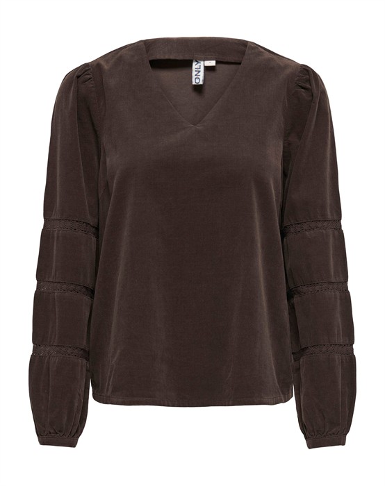 ONLAmie Cord Tape Bluse - Coffee Bean