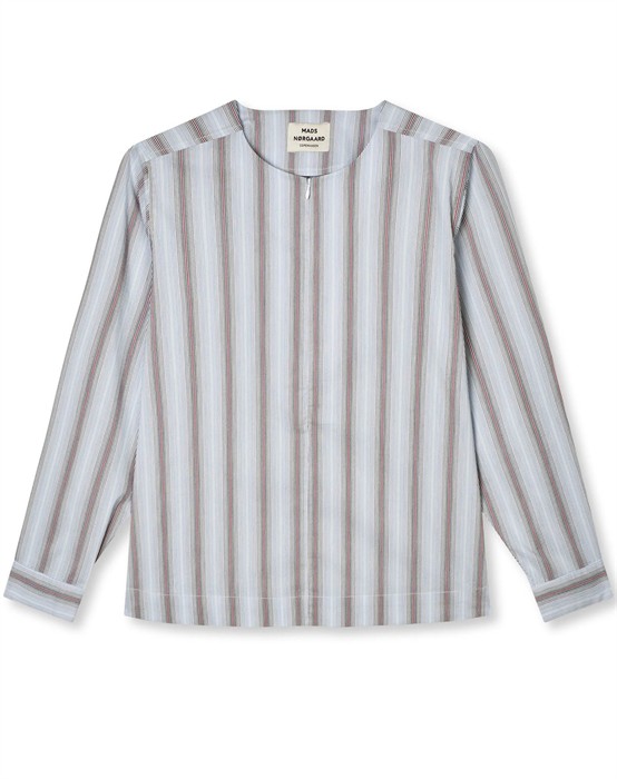 Poplinda Dana Skjorte - Shadow Pinstripe / Winery