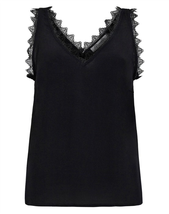 Perin CC Lace Singlet Top - Black