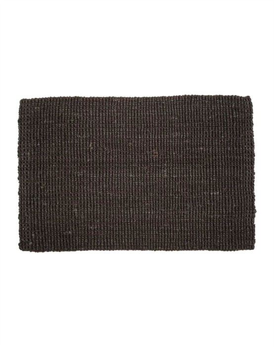 Jute Dørmåtte - 60 x 90 Cm - Black
