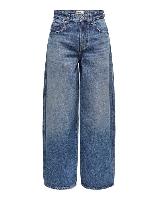 OnlTaylor HW Barrel Denim Jeans - Dark Blue Denim