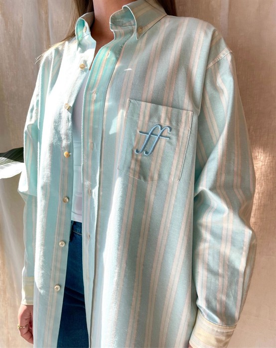 Seafoam Stripe Skjorte