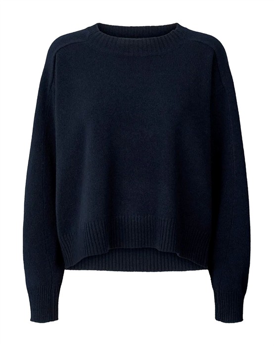 Dalani Pure Wool Boxy Strik - Navy