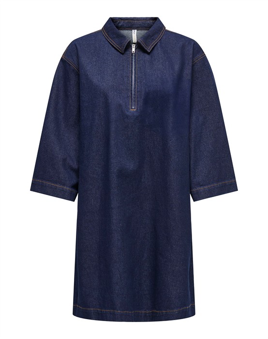 ONLMiles 3/4 Denim Kjole - Dark Blue Denim 