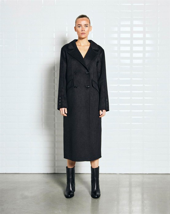 Meadow WBL Wool Frakke - Black