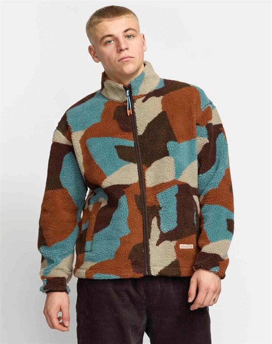 Printed Teddy Jakke - Brown