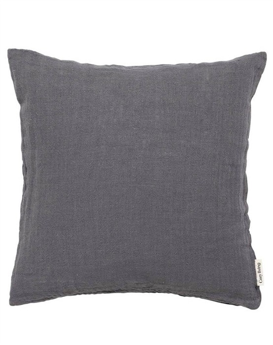 Linen Rustic Pude - Mud - 50 x 50 Cm