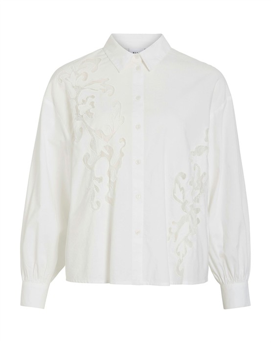 VIKima L/S Lace Skjorte - Snow White 