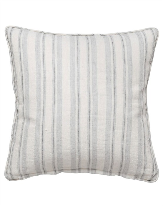 Lilly Stripe Linen Pude - Stream - 50 x 50 Cm