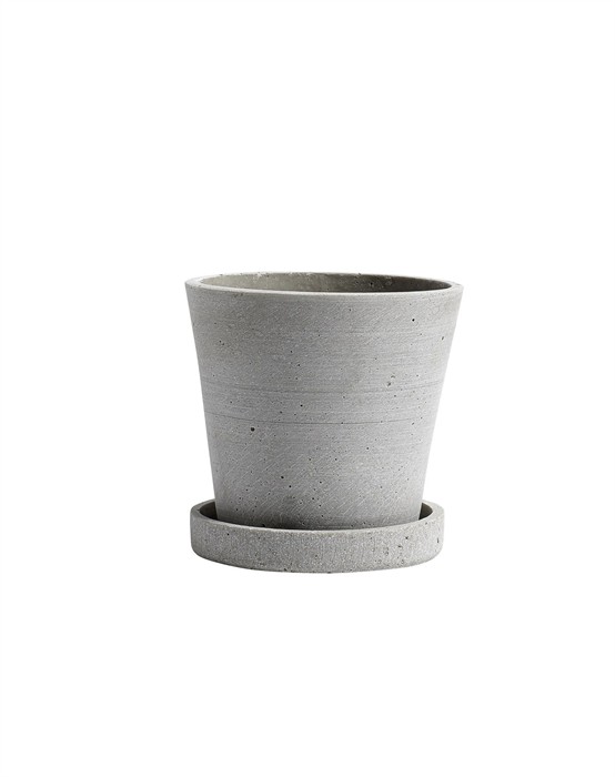FLOWERPOT W/SAUC. S GREY