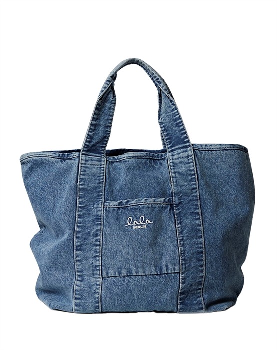 Merge East West Denim Tote Taske