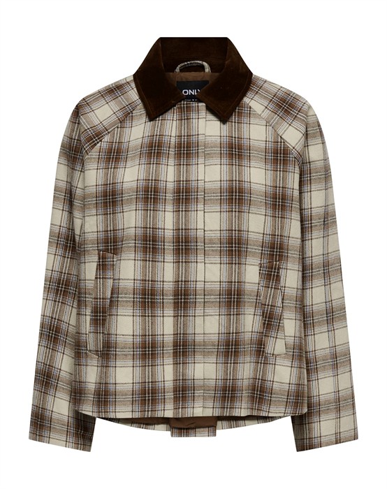 ONLManilla Chek Jakke - White Pepper