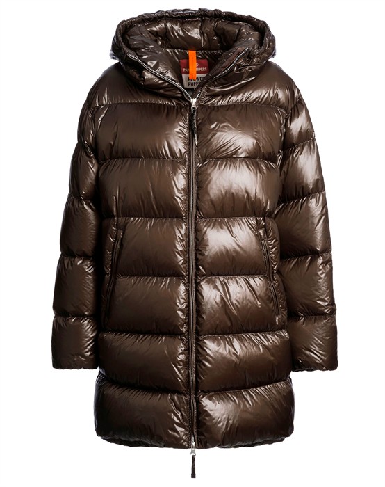 Ivonne Long Down Jakke - Earth Brown