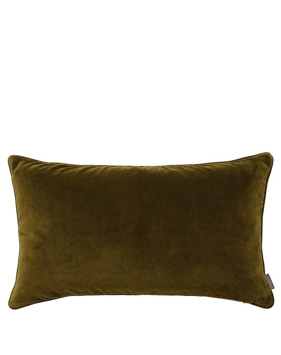 Velvet Soft Gable Pude - Mustard - 50 x 90 Cm